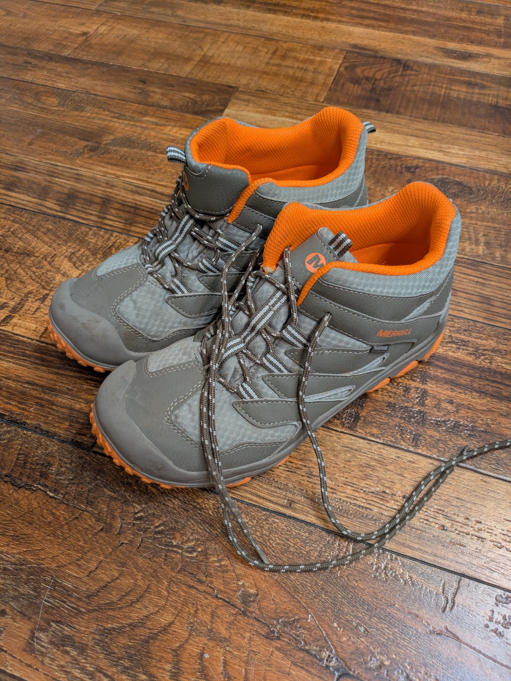 Merrell Children's Gray and Orange Trail Boots